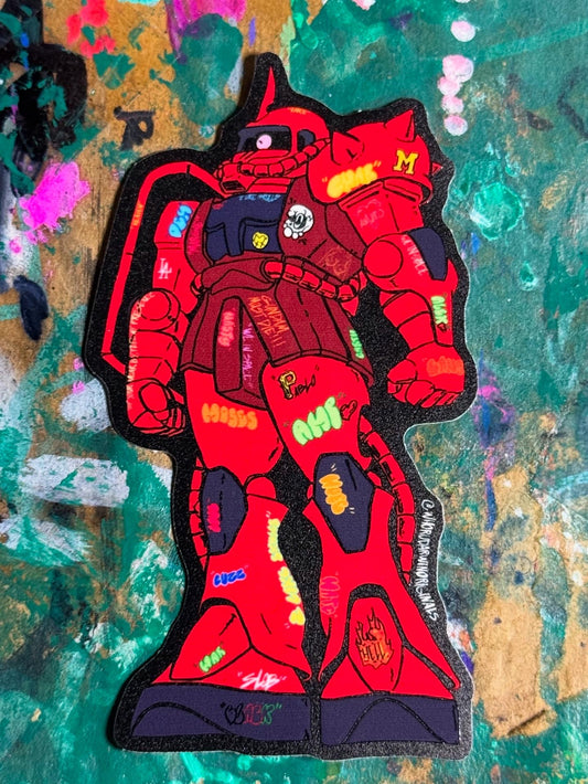 4” RED BOOTLEG GUNDAM  STICKER