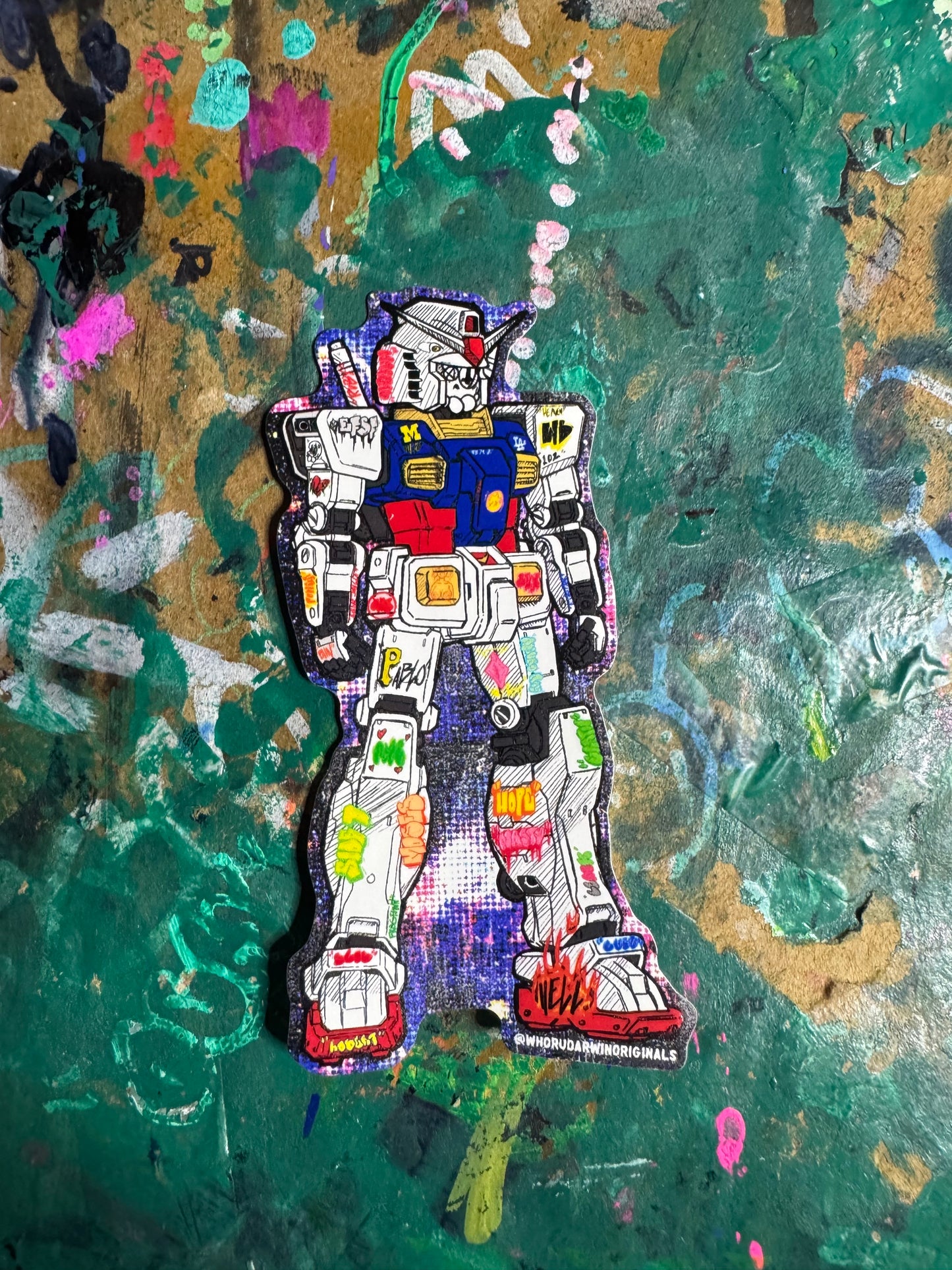 4” Halo Skull GRANDPA Bootleg Tagged Gundam Sticker pack
