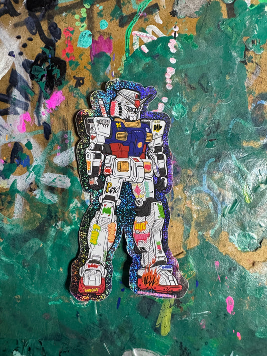4” Halo Skull GRANDPA Bootleg Tagged Gundam Sticker pack
